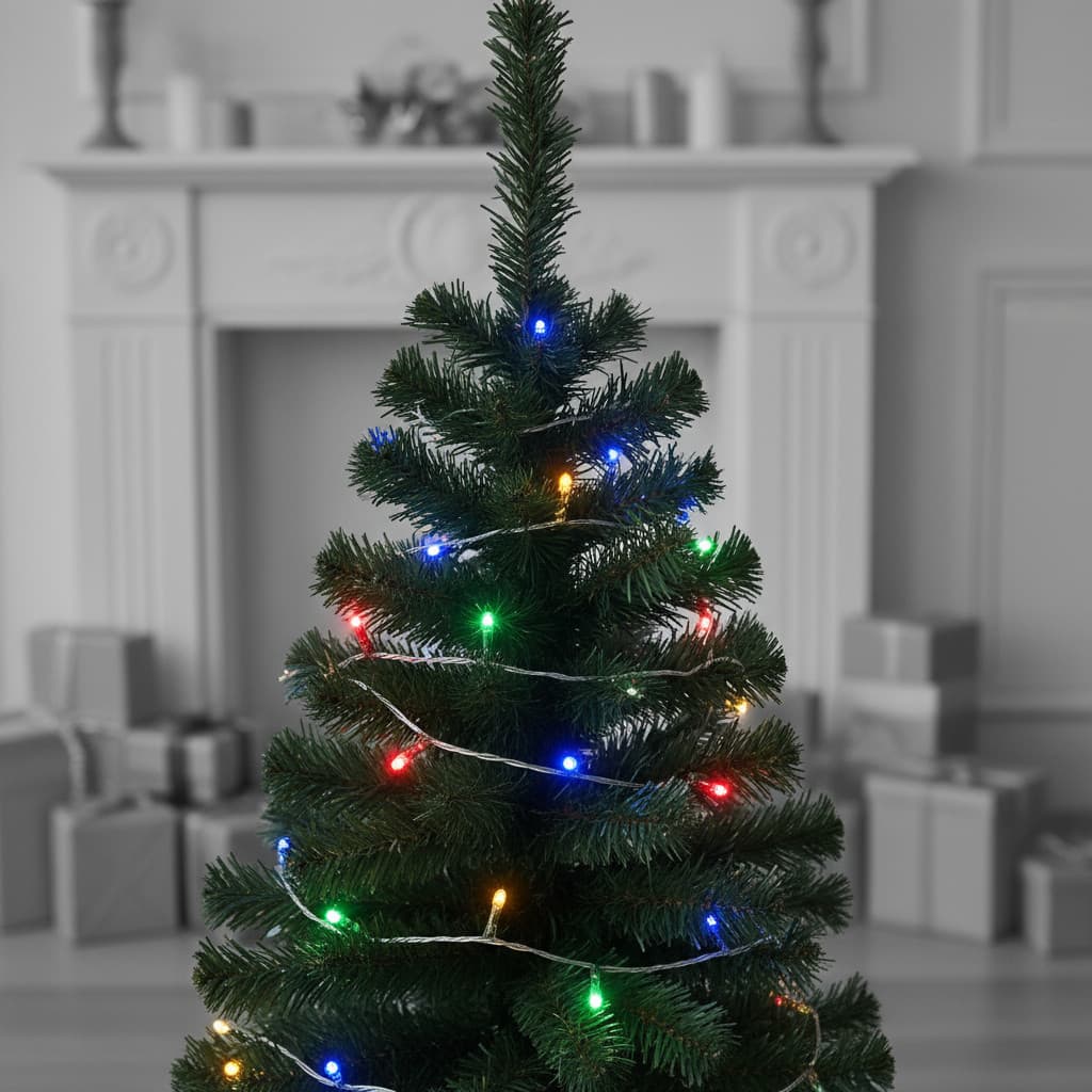 Árvore Natal Verde 120cm Com Pisca Pisca Led 8m Transparente