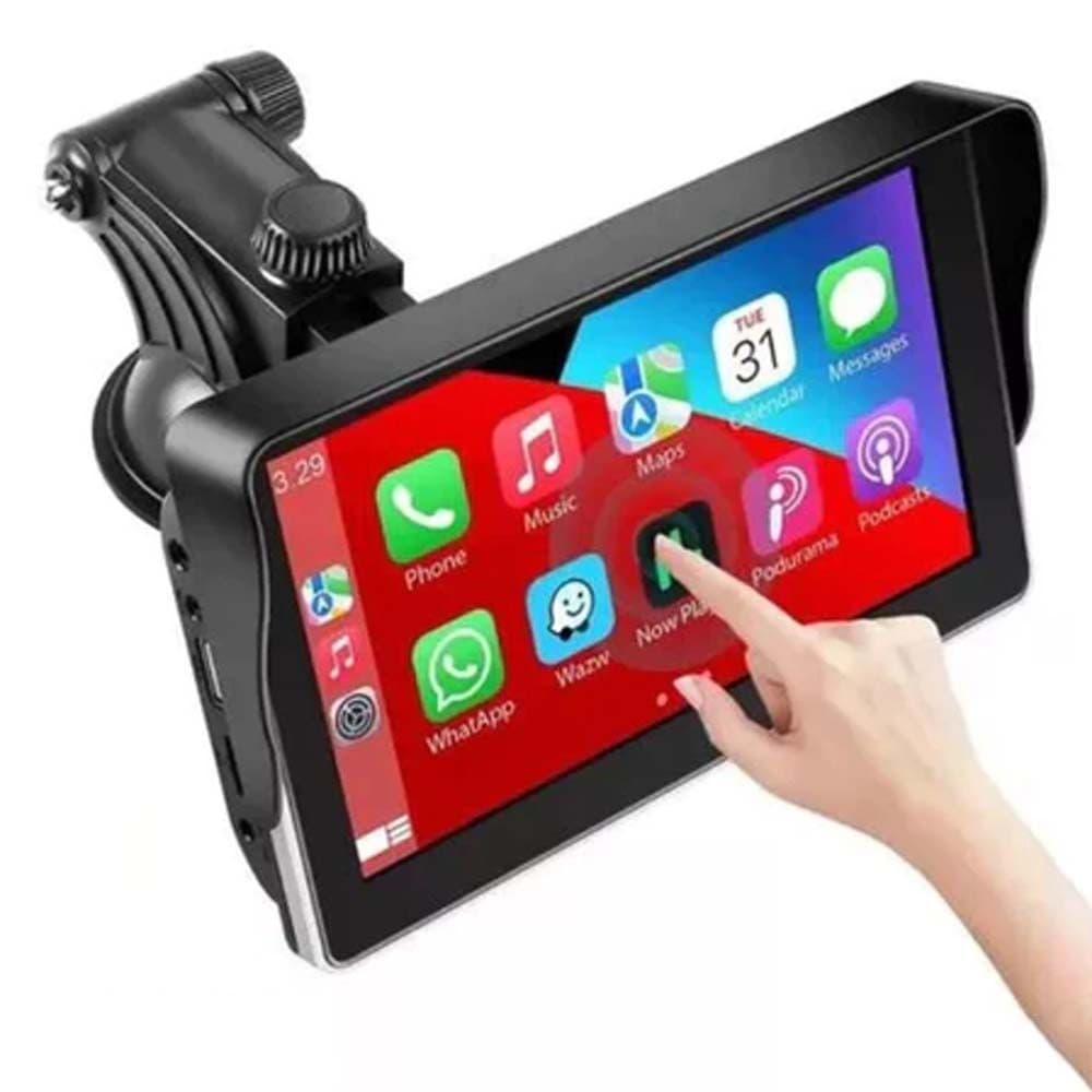 Tela MP5 7 Polegadas para Carro Touch CarPlay Android Auto Bluetooth 5.0 USB FM Suporte Câmera de Ré Acessórios de Carro
