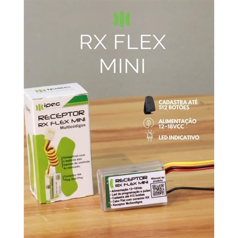 Receptor para Central RX Flex Mini Cadastra até 512 botões e melhora Alcance dos controles