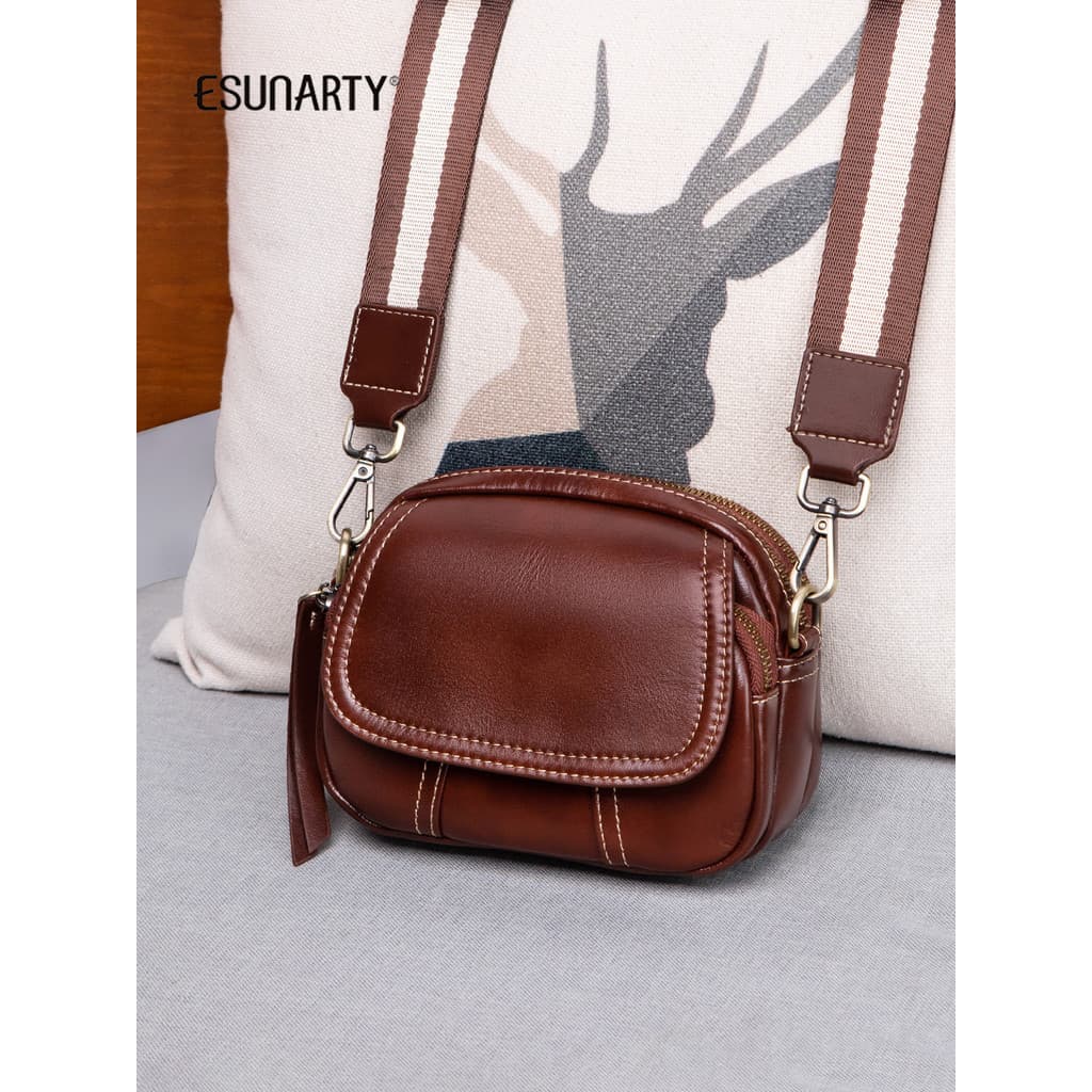 Bolsa pequena feminina 2025 novo estilo de couro genuíno moda Mini bolsa redonda bolsa mãe feminina bolsa de ombro de ba