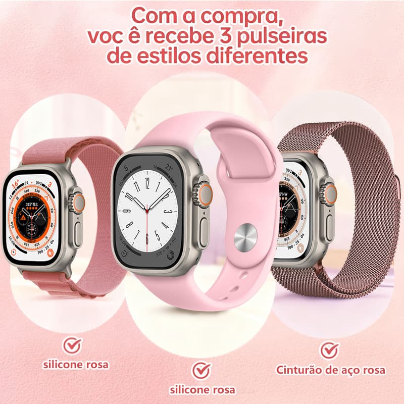 2026 Novo Relógio Smartwatch 10 Ultra Plus Oferta Três Pulseiras Presentes Feminino Masculino