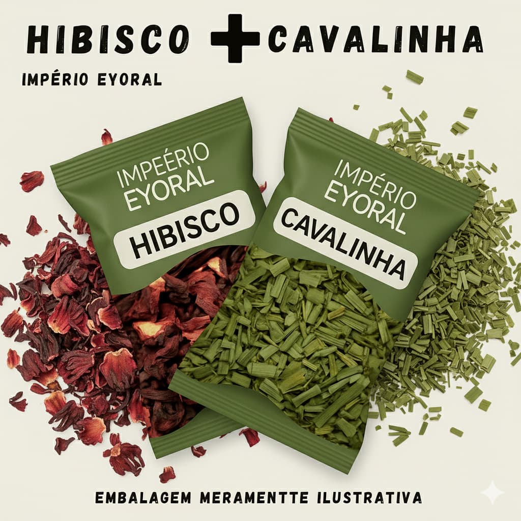 kit Chá De hibisco + Chá De Cavalinha (Termogenico, Detox e Diurético) Premium