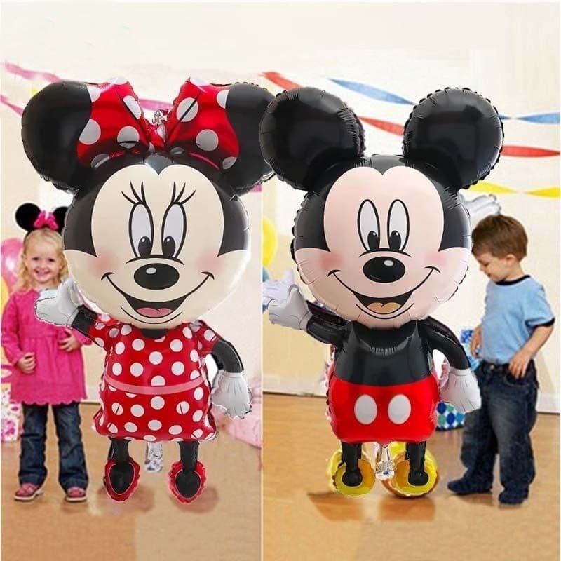 Balão Mickey Mouse e Balão Minnie Gigante 90cm ~ 110cm Balões Metalizados Disney Decoração Festa Enfeite Aniversário