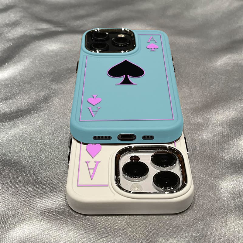 Capinha silicone Fosco Anti-impacto ás de espadas IPhone 17 air 13 12 11 14 15 16 Pro MAX XR XS Caso