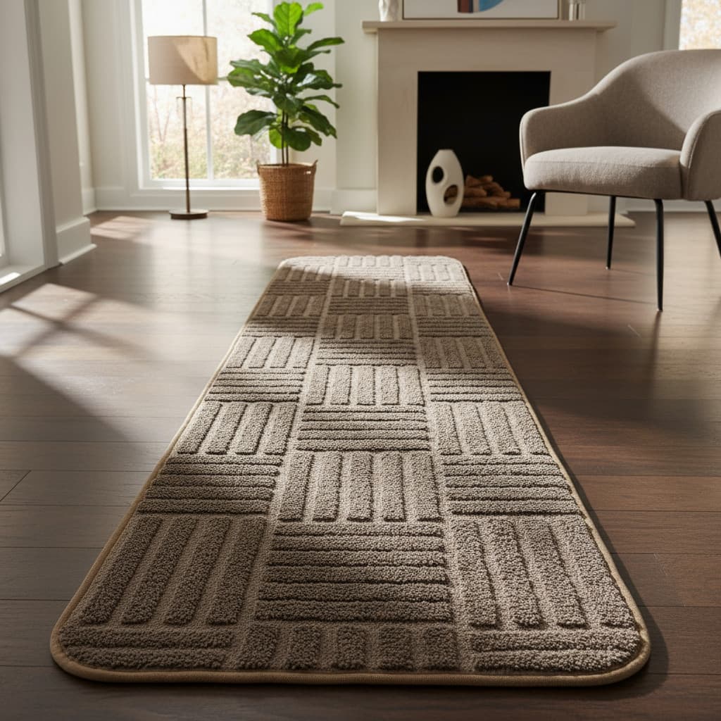 Tapete Passadeira Pelo Baixo Jacquard Relevo Antiderrapante