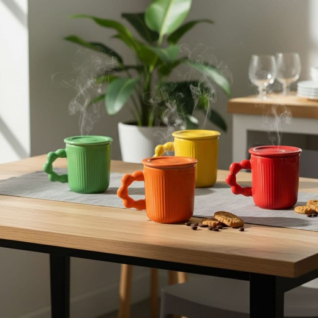 Caneca com Tampa/| Design Moderno para Café & Chá