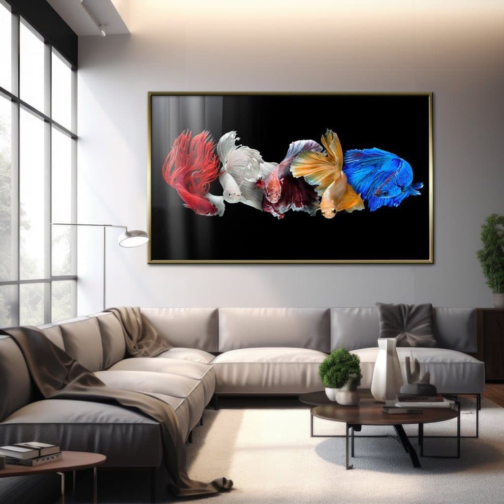 Quadro Decorativo GRANDE Alta Resolução Para Sala Quarto Escritório Quadro Peixes