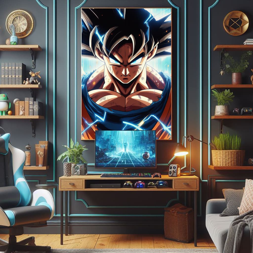 Quadro Decorativo GRANDE Alta Resolução Para Sala Quarto Escritório Goku