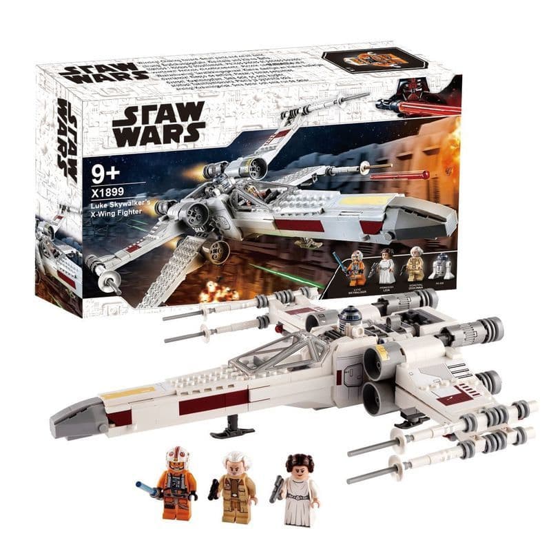 Luke Skywalker X-Wing Fighter Star Wars Blocos de construção 527 PCS Brinquedos montados para meninos compatíveis com pr