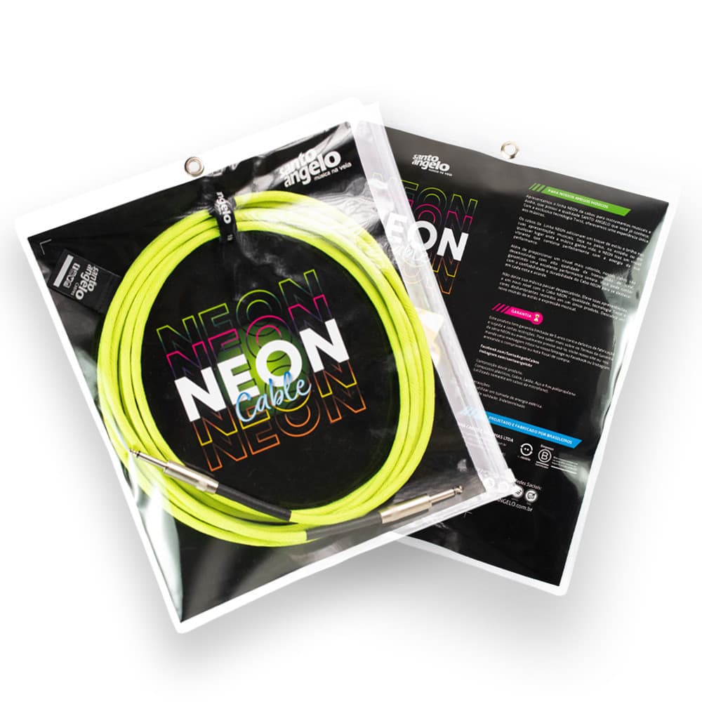 Cabo Instrumento Santo Angelo Neon Verde 15FT 4,5m