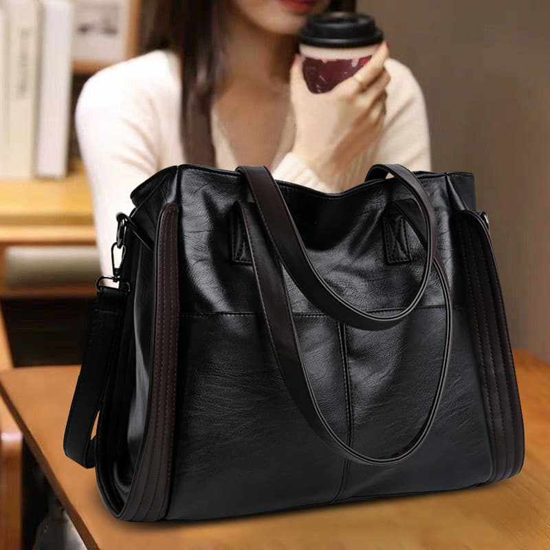 Bolsa Tote de couro genuíno de grande capacidade 2026 novo estilo outono inverno na moda bolsa de ombro bolsa feminina b