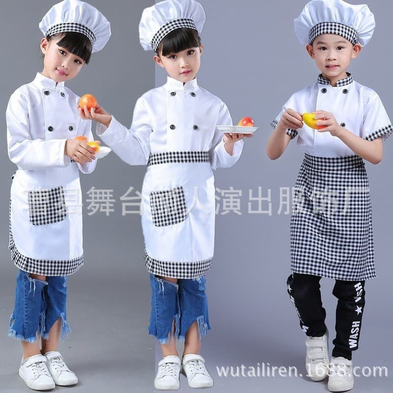 Fantasias infantis de chef, fantasias infantis, jogos infantis, fantasias profissionais, trajes de pequeno chef, dramati