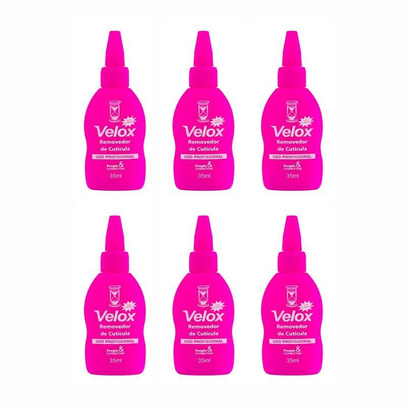 6un. Removedor/Amolecedor De Cutículas e Unhas 35ml - Velox