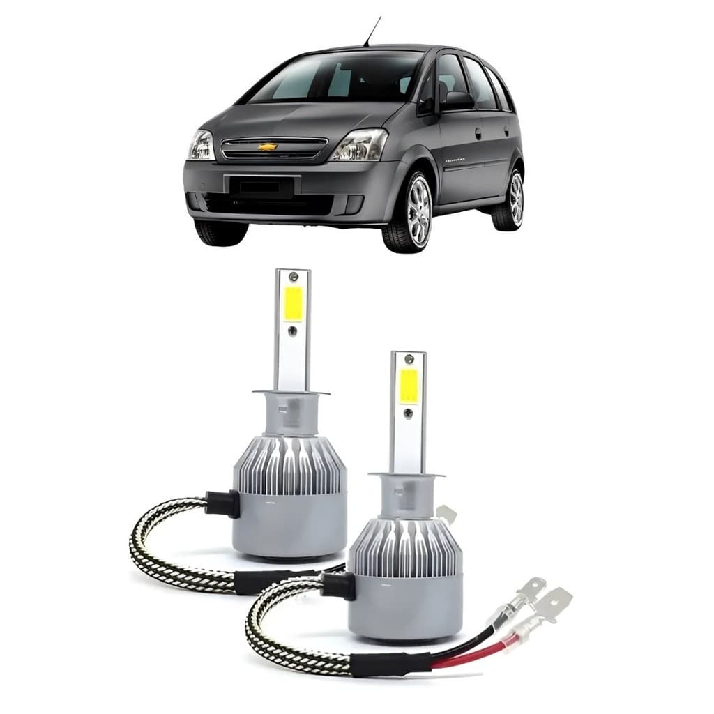 Par Lampada Super LED Farol de Milha Meriva 2001 2002 2003 2004 2005 2006 2007 2008 2009 2010 2011 2012 6000k H3