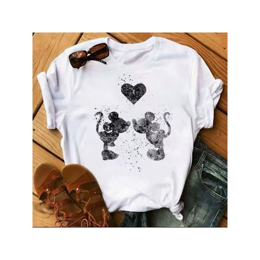 Camiseta 100% Algodão Mick Minni Desenho Tshirt Casual