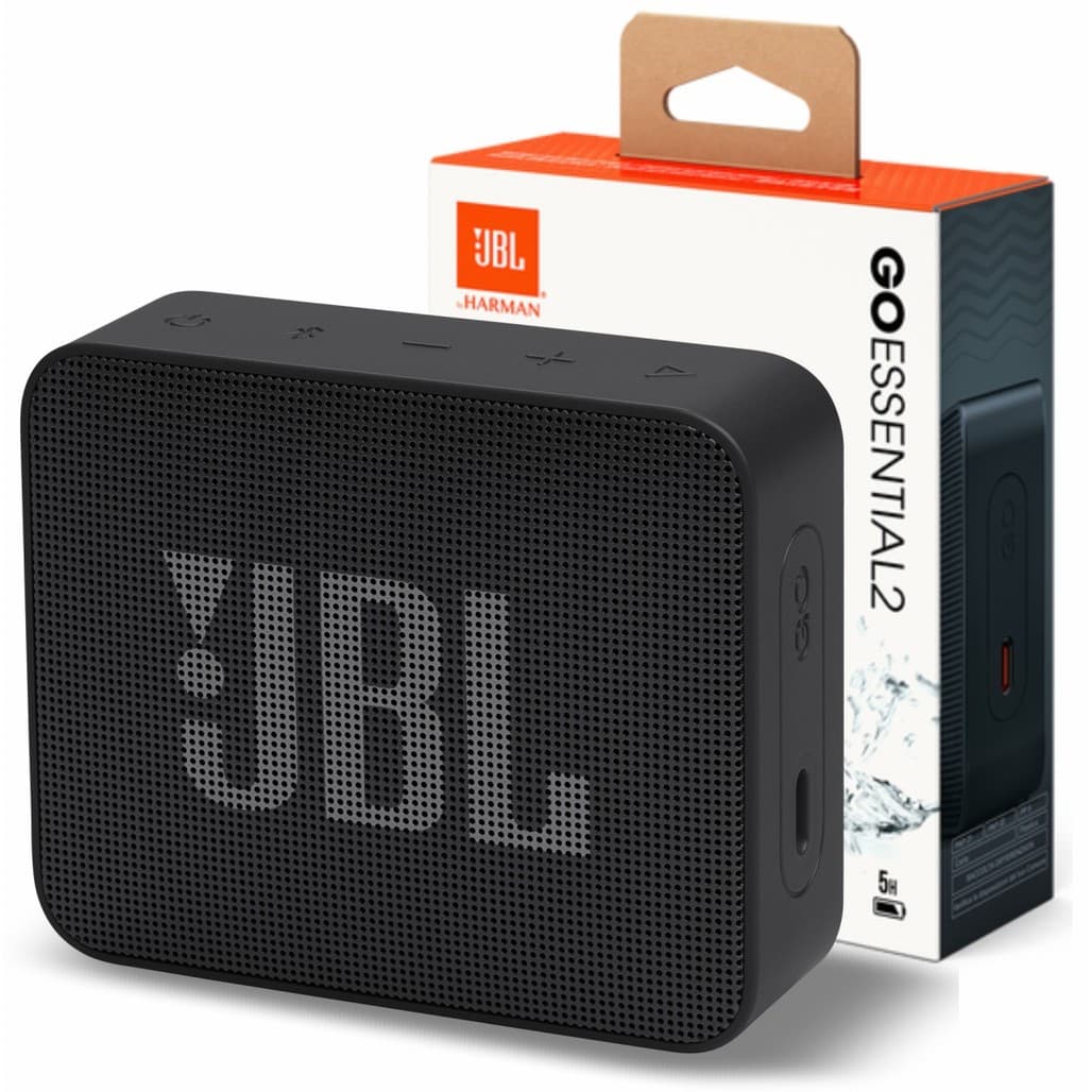 Caixa de Som Portátil JBL Go Essential 2 Preta A prova d agua IP67 Até 5 horas de música