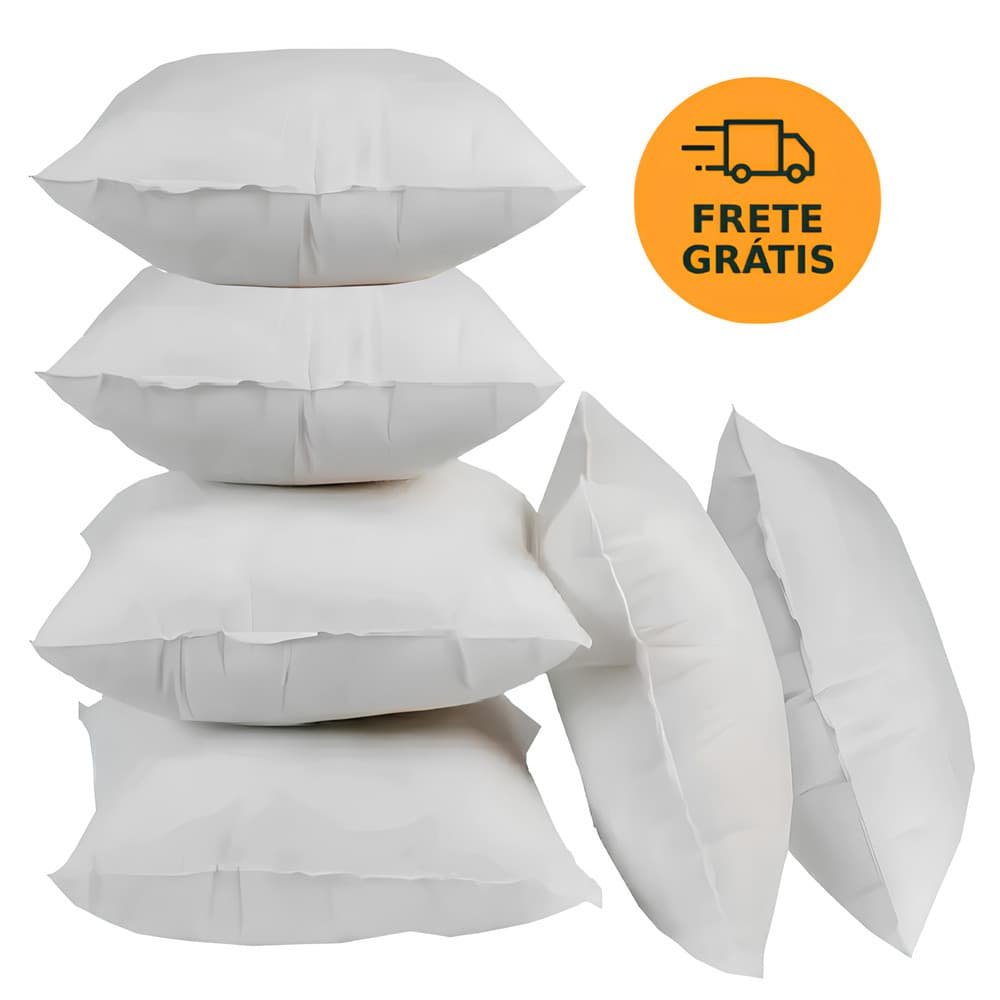6 Refil de almofada 45cm x 45cm de Fibra Ecológica ótimo custo beneficio