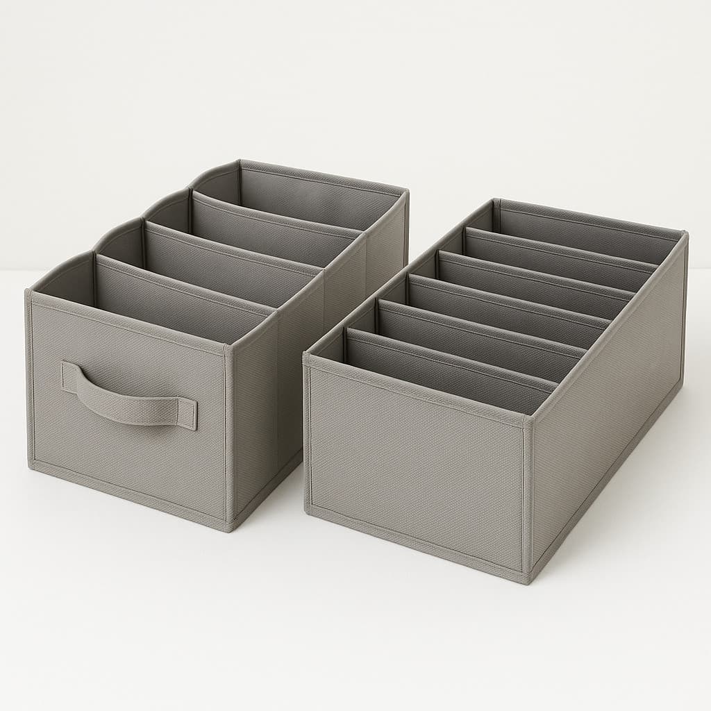 KIT 2 ORGANIZADORES GRANDES COM DIVISÓRIAS – CINZA