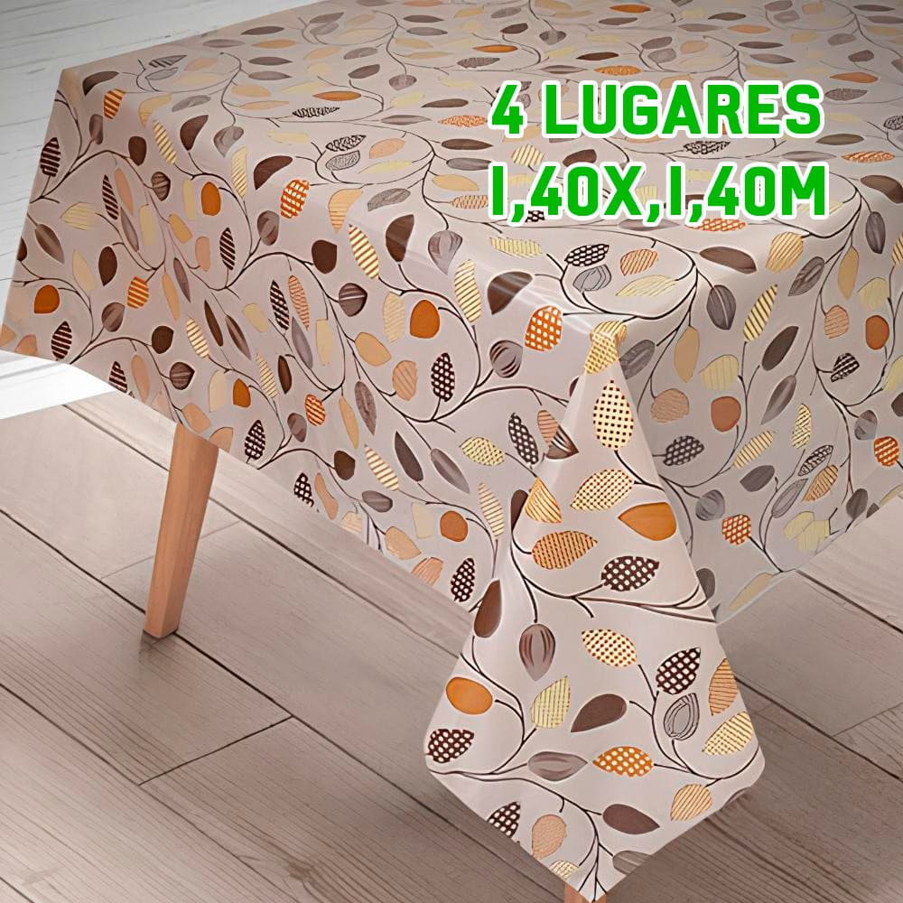 Toalha Térmica Estampada em PVC 1,40x1,40 para Mesa 4 Cadeiras Impermeável e Sofisticada Decoração