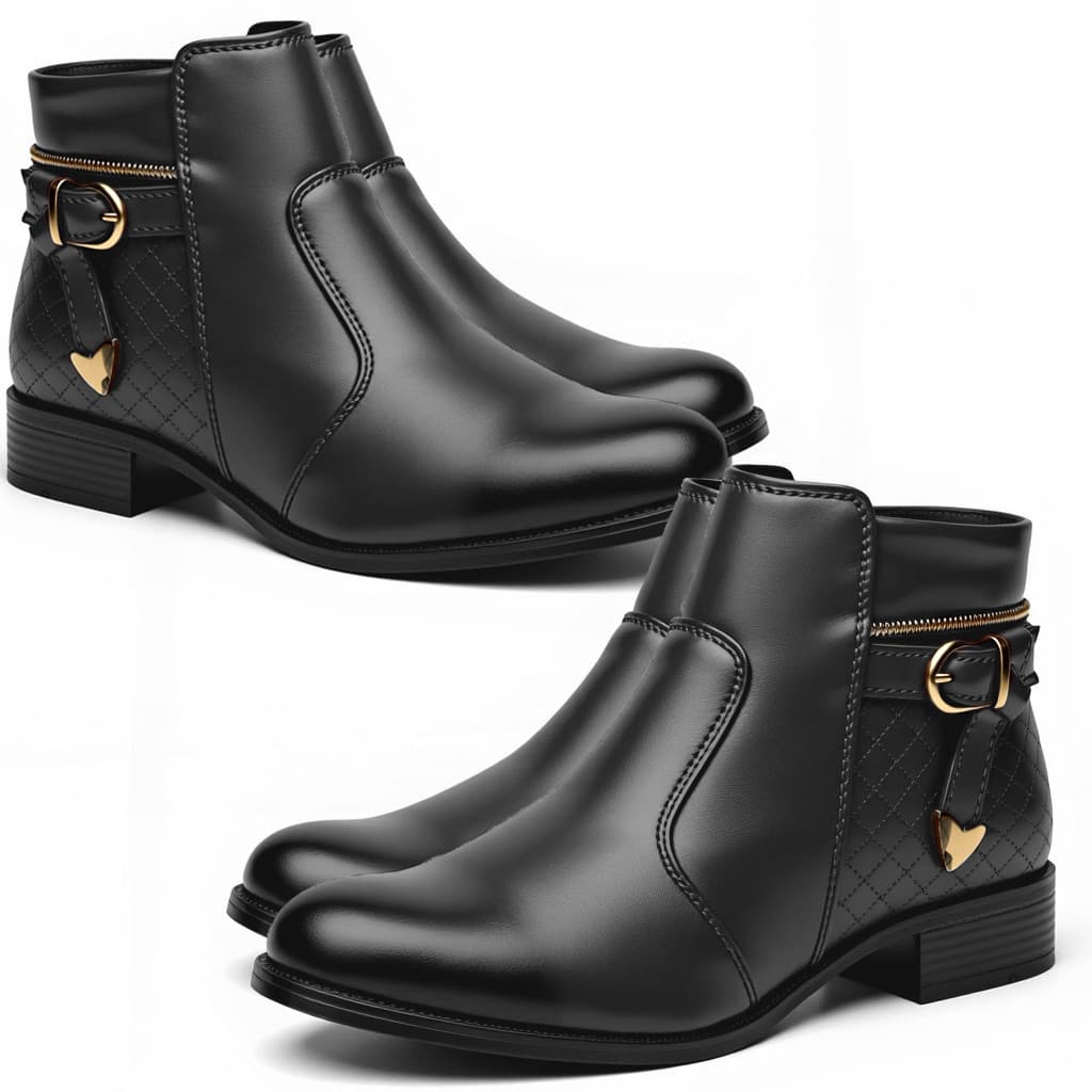 Bota Feminina Cano Curto Sem Salto Kit 2 Pares Confortavel REF 201