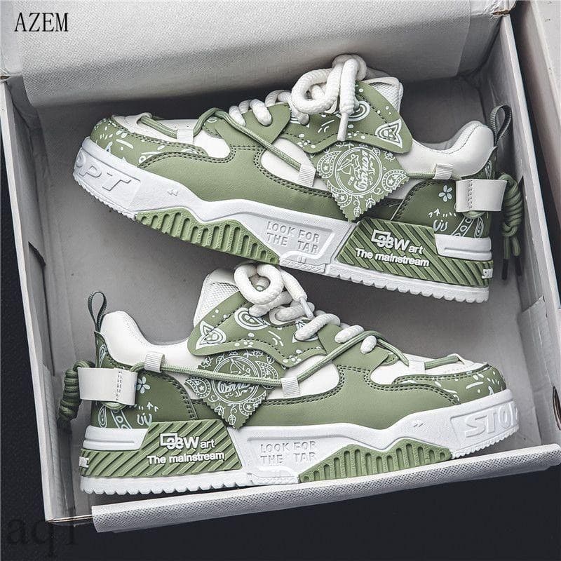 Sapatos Masculinos 2025 Novo Estilo Verão Tudo Combina Niche Original Casual Sola Grossa Esportiva Pão Aum12 AXVU