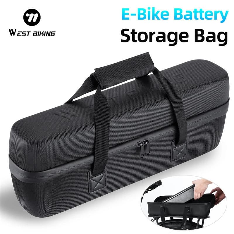 WEST BIKING Bolsa de Transporte para Bateria de Bicicleta Elétrica, Impermeável, para Bagageiro Traseiro, Grande Capacid