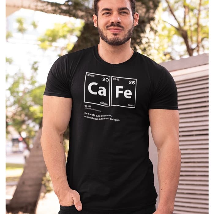 Camiseta CAFÉ CA FÉ CAlcio e FErro camisa engraçada blusa tshirt