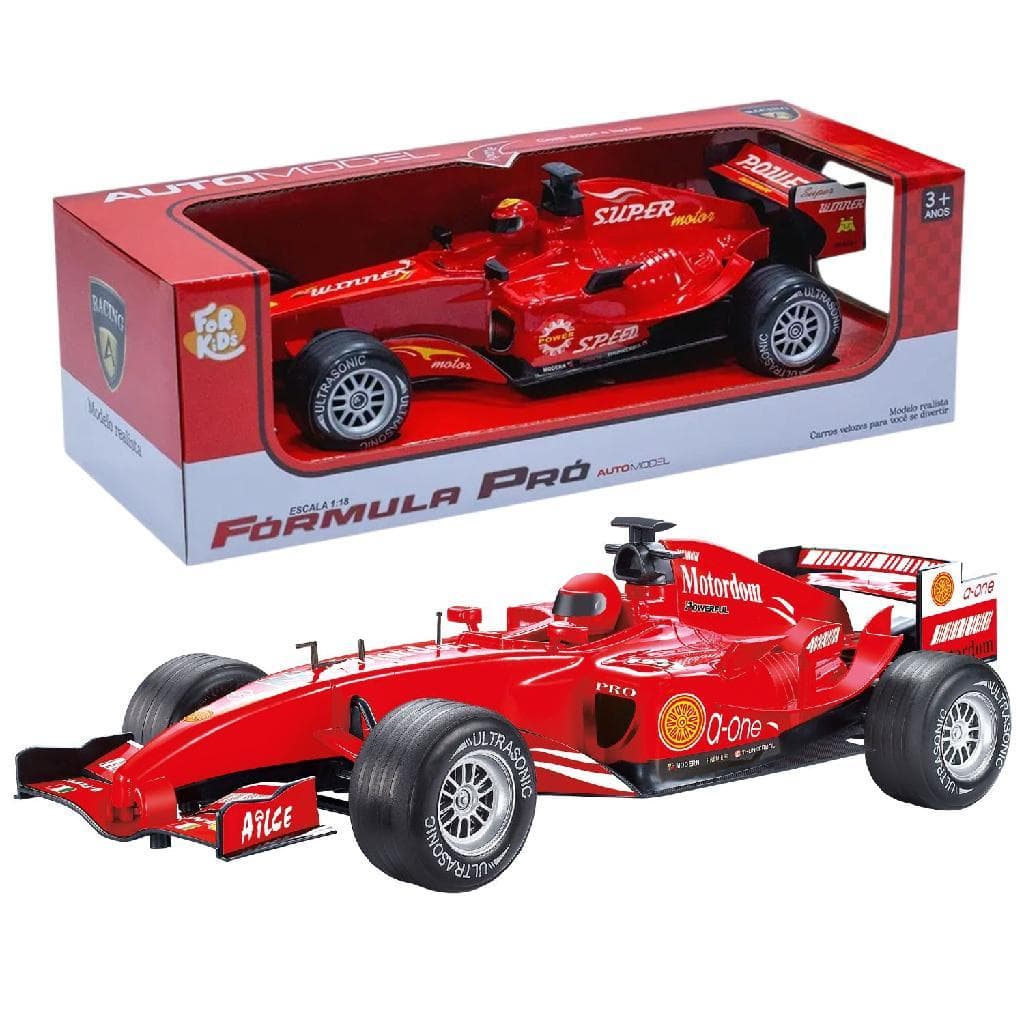 Carrinho de Corrida Fórmula 1 Com Fricção, Som e Luz A Bateria Ferrari
