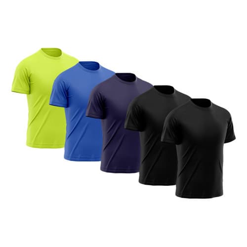 Kit 5 Camisetas Masculina Manga Curta Dry Fit Prote莽茫o Solar UV Camisa Treino Academia Corrida Lisa B谩sica