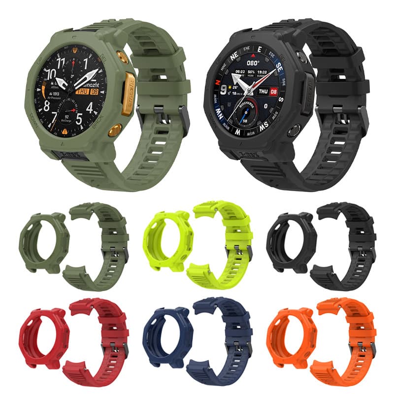 Pulseira De Relógio De Silicone De Substituição Esportiva Para Huami Amazfit T-Rex 3 Pro Soft TPU Case