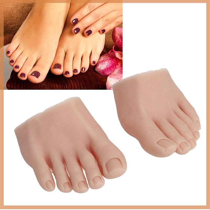 [blingblint] 1 Par De Manequim Para Prática De Unhas Com Dedos Falsos Treinamento De Pedicure Exibição Silicone Pé Model