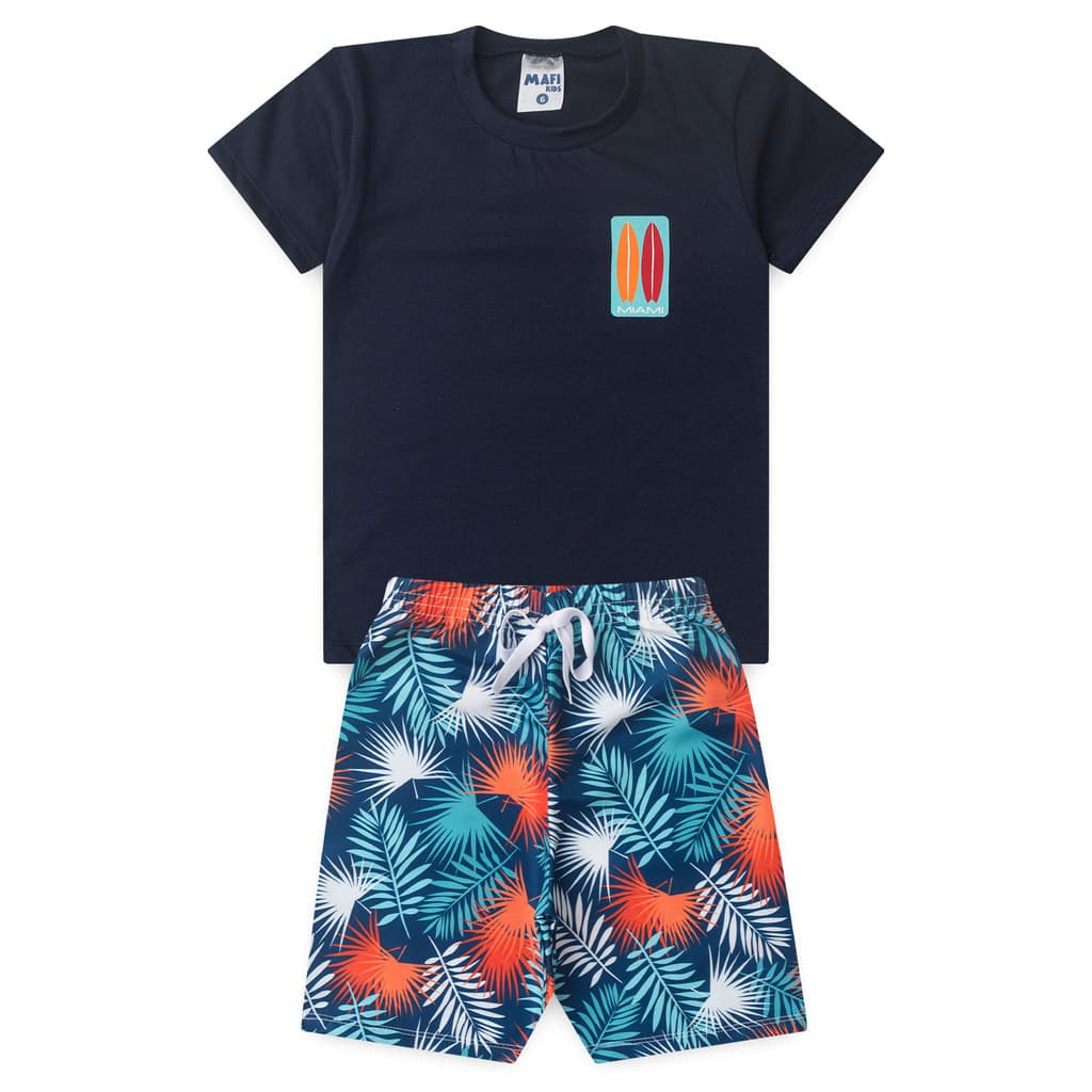 Conjunto Infantil Menino Prancha De Surf Verão  - Mafi Kids