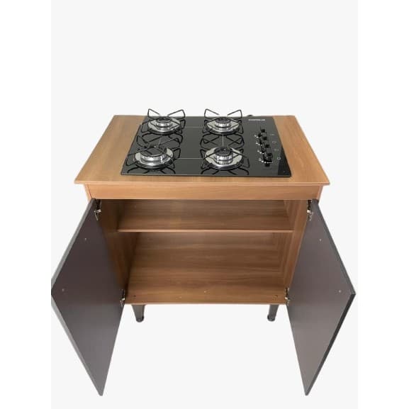 Fogão Cooktop  com Balcão Grafite / 4 Bocas Chamalux Bivolt Acendimento Elétrico
