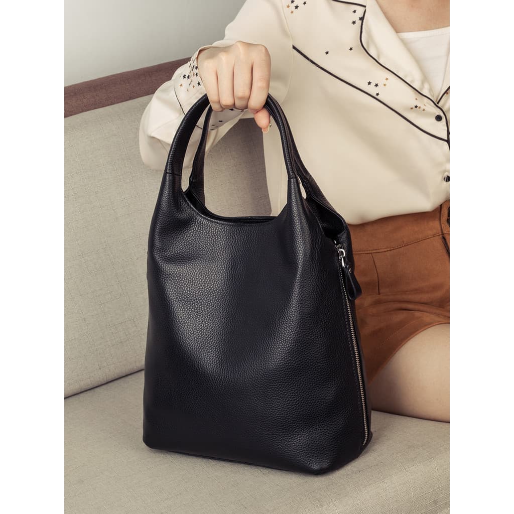 High-End sacola Commuter um ombro grande saco feminino 2025 novo estilo All-Match couro genuíno portátil Cross-corpo axi