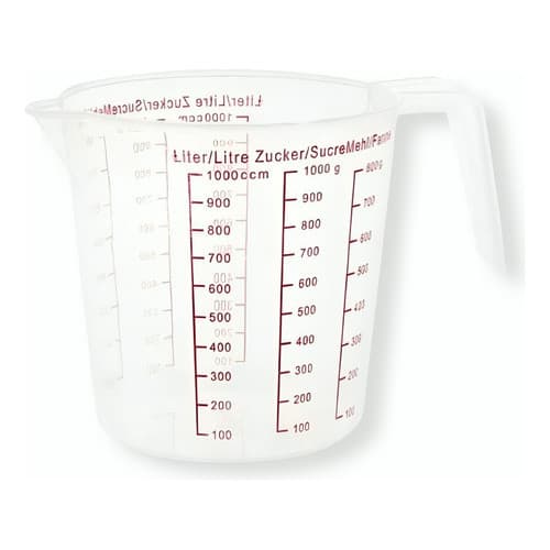Jarra Premium Medidora Graduada 1 Litro De Plástico Com Alça 1000 Ml