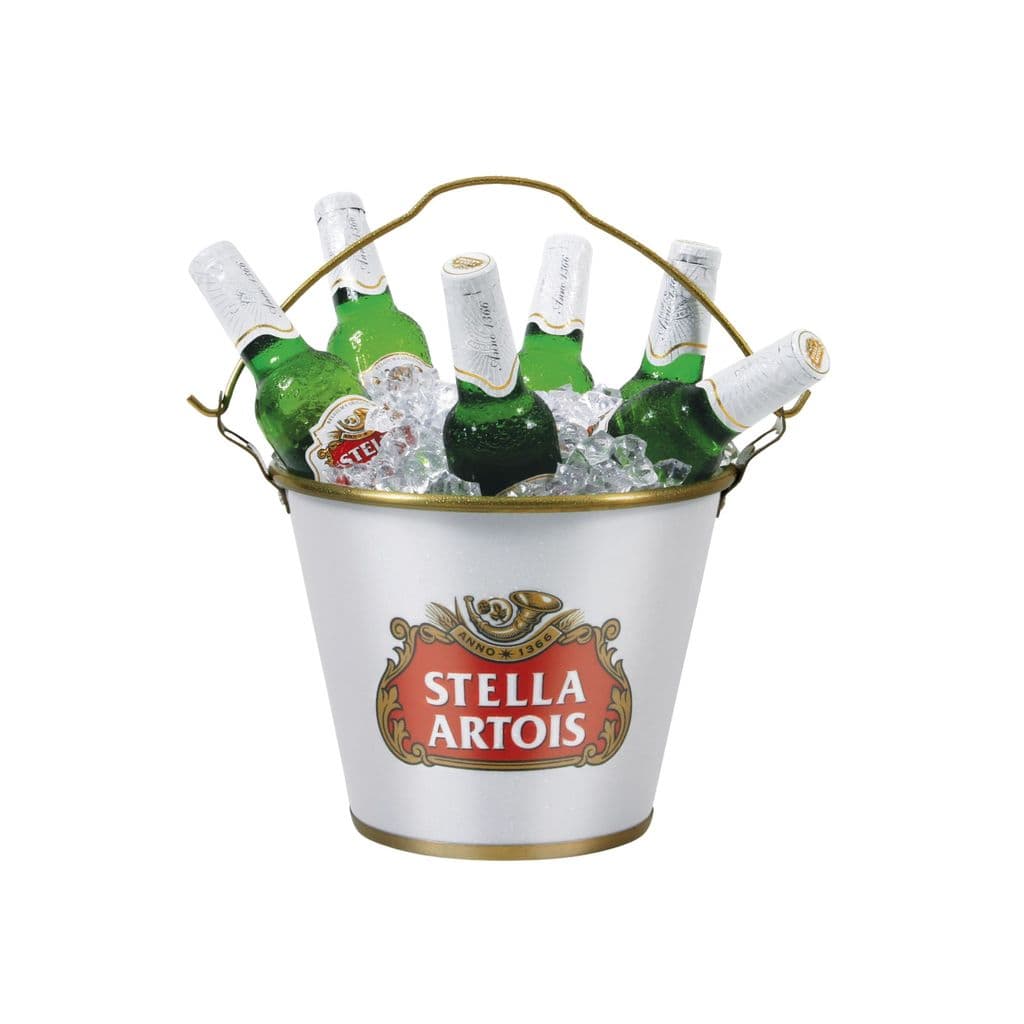 Balde De Gelo Decorativo Stella Artois C/ Alça Design Sofisticado Bar Restaurante Cerveja