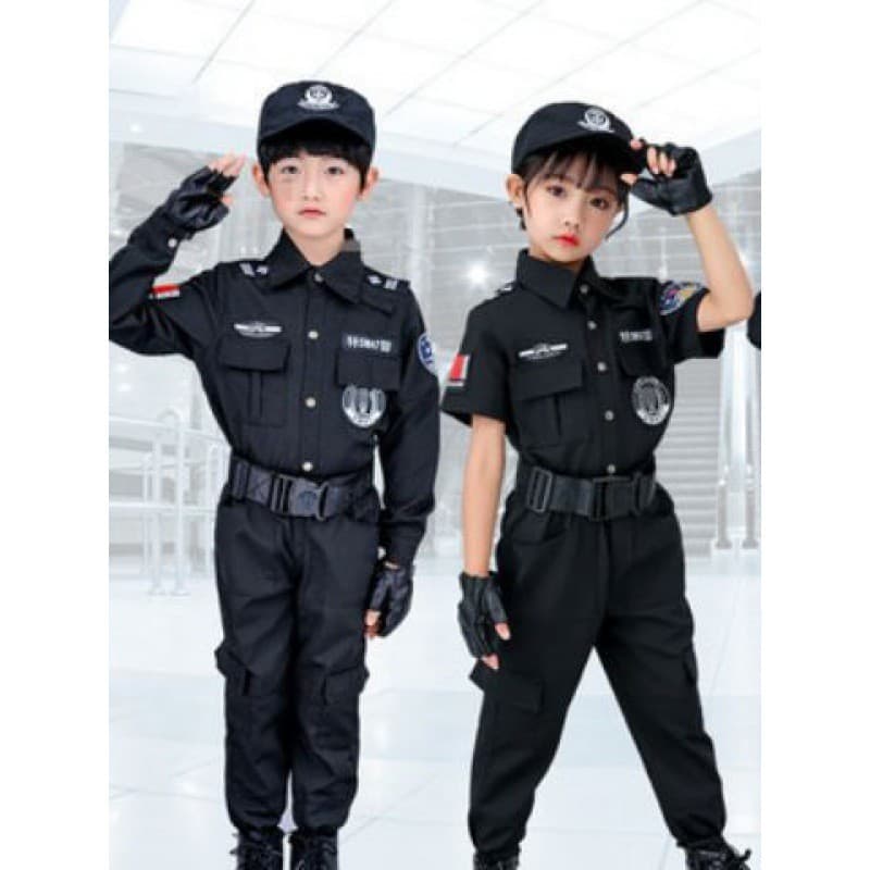 Uniforme SWAT infantil Fantasia de polícia do jardim de infância Meninos Meninas Traje de segurança pública Pequeno ofic