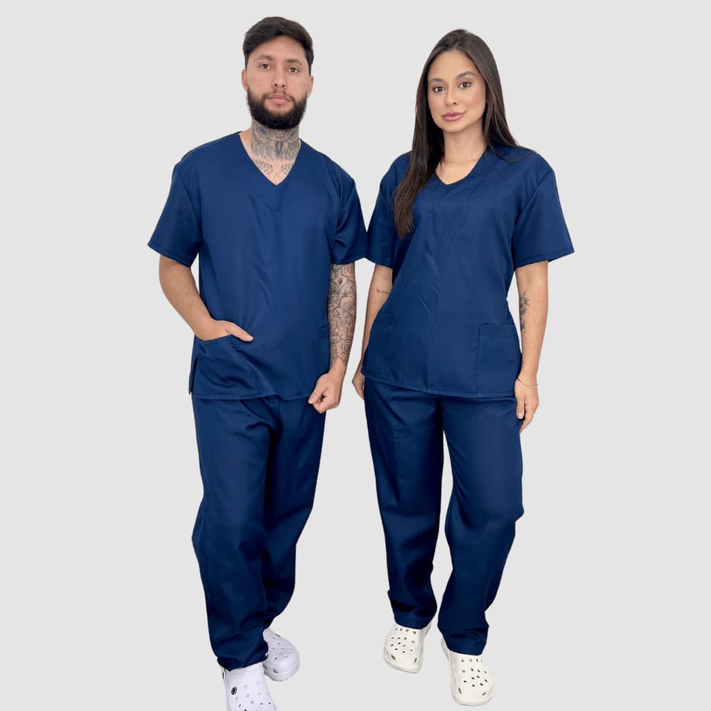 Pijama Cirúrgico Unissex Oxford Scrub Hospitalar Profissional Uniforme Médico