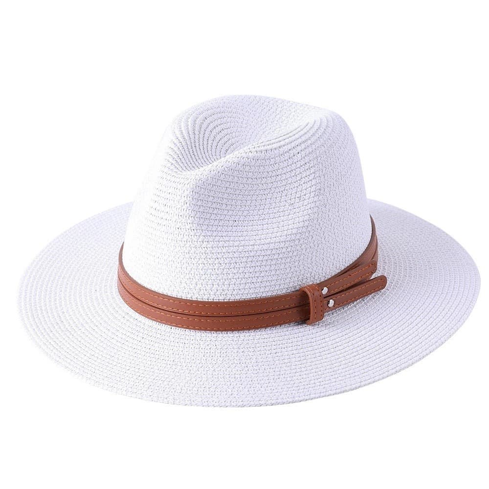 56-58-59-60CM Novo Panamá Natural Em Forma Macia Chapéu De Palha Verão Feminino Masculino Aba Larga Praia Boné De Sol Pr