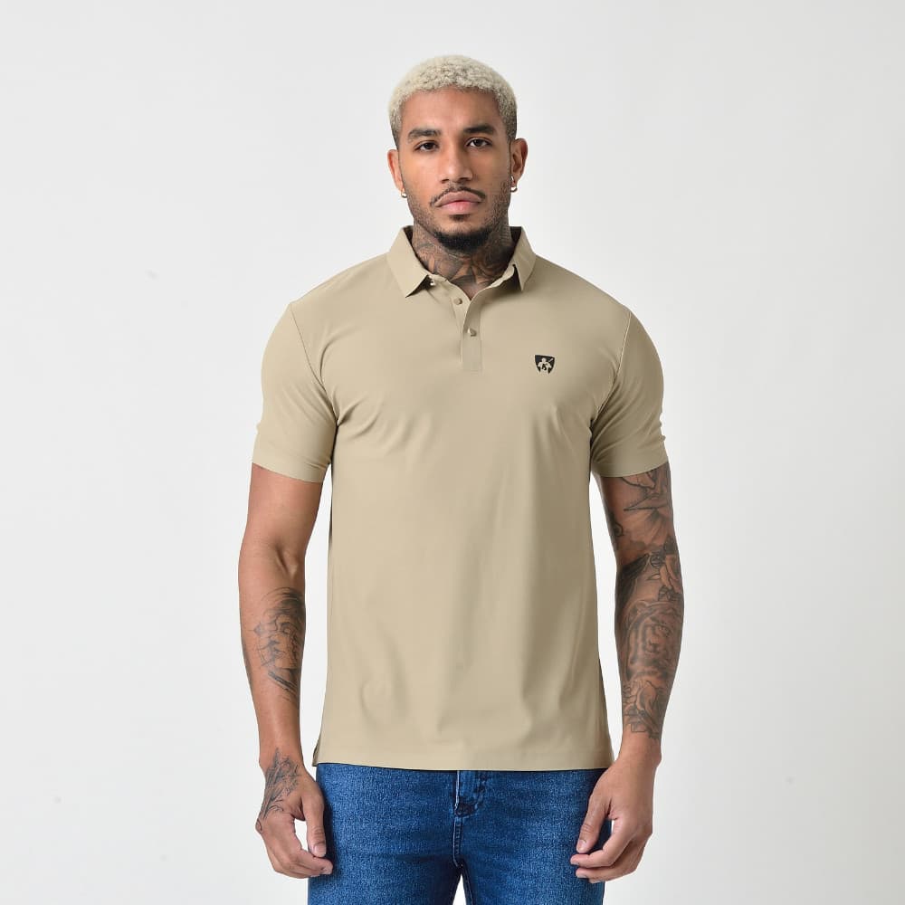 Camisa Polo Masculina Manga Curta Mr Kitsch Cor Kaki