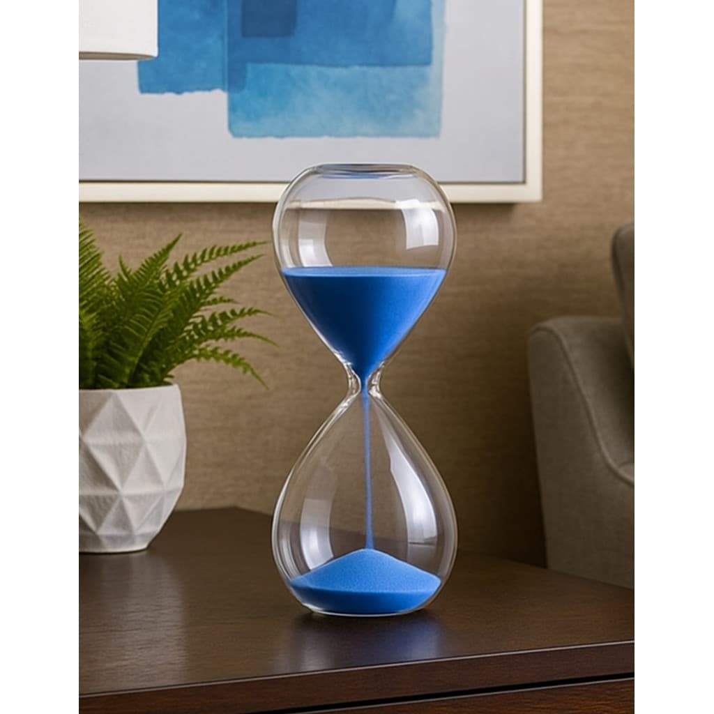 Ampulheta 30 Minutos Decorativa De Vidro E Areia Colorida Premium