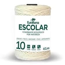 Barbante n.10 cru c/1 pç pequeno 100gr 61m euroroma 6378