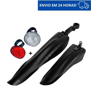 Oferta Imperdivel Par Paralama Dianteiro e Traseiro Para Bike - Para-lama Para Barro Nylon Bicicleta Aro 26-29 + refleto