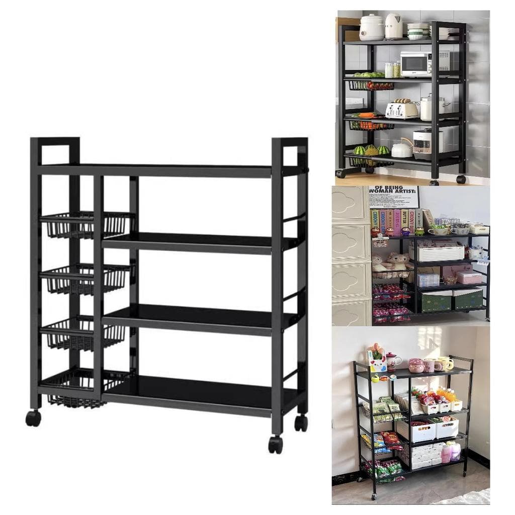 Organizador Multiuso Inox Carrinho Suporte Microondas Forno