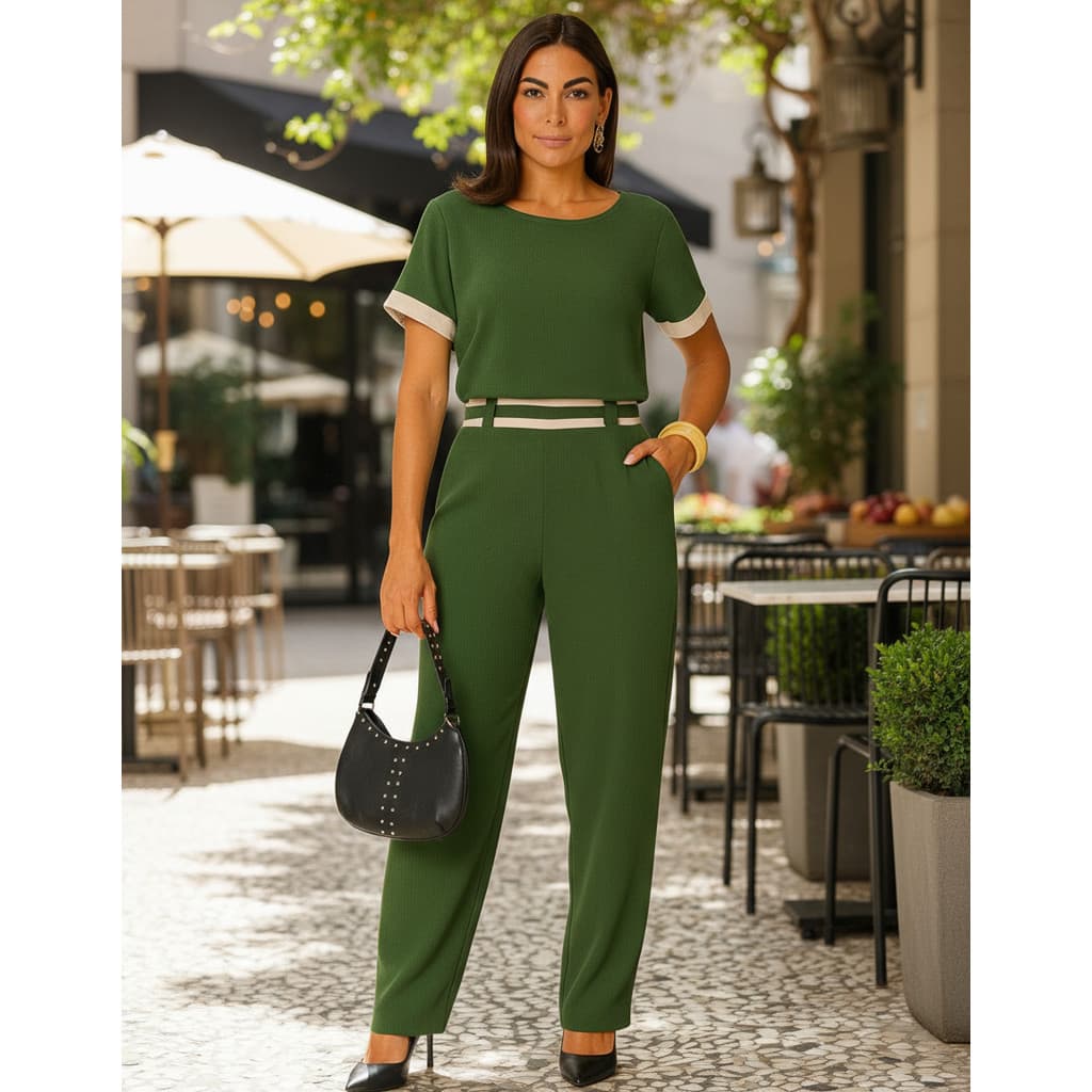 Conjunto Alfaiataria Leg Elegante Calça Pantalona Social