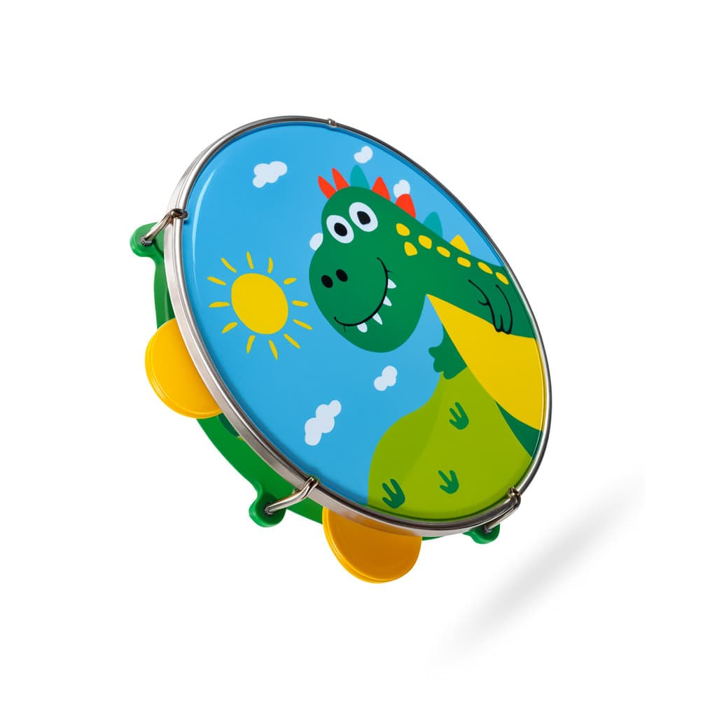 Pandeiro Infantil 8 Polegadas Junior DINO Dinoussauro Crianças Kids Desolvimento