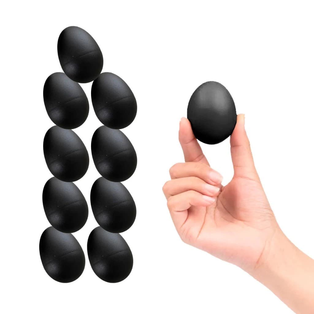 Chocalho Ovinho Preto Percussão Infantil Kit com 10