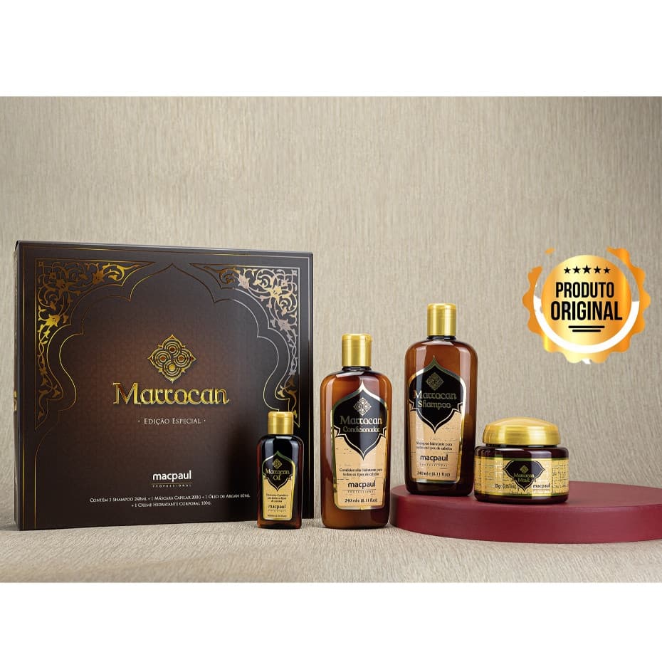 Kit  MARROCAN Shampoo, Mascara e Oléo Edição especial Nutrição Intensa