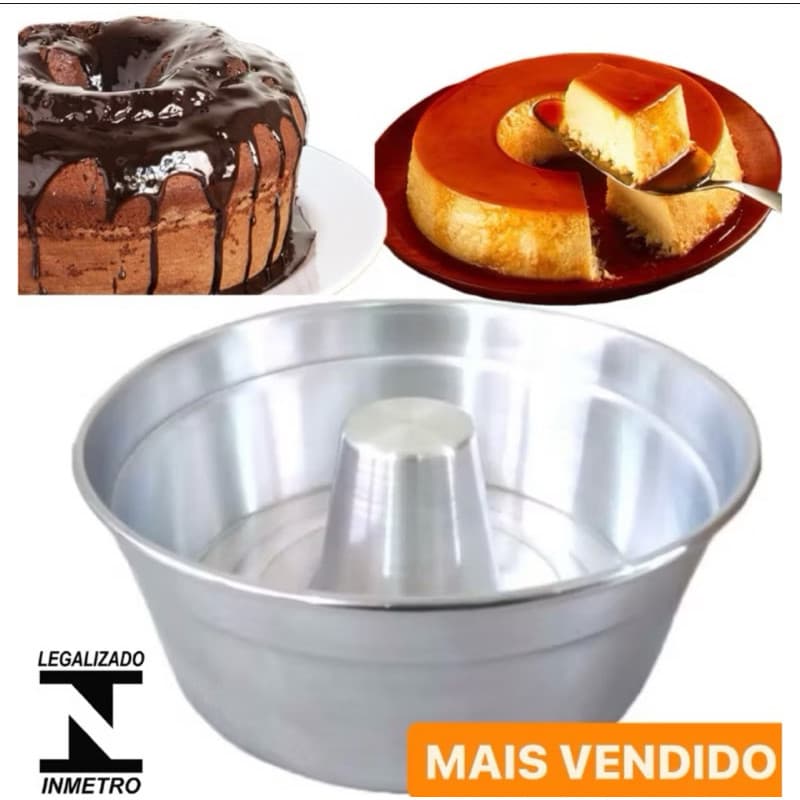 Forma de Bolo 16 18 20 22 e 24 cm Com Furo Central Ideal Para Bolos Pudim