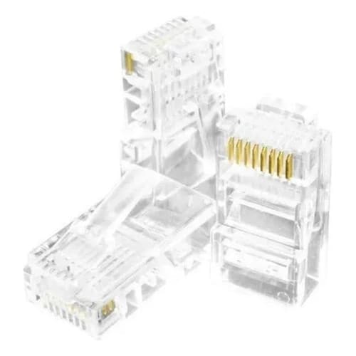 Kit 500 Conectores Rj45 8p8c Cat5e/6a Banhado Ouro